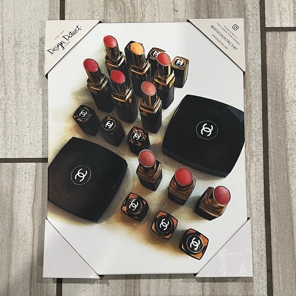 Design District Studio 2 Pcs Chanel Makeup Canvas Wall Art